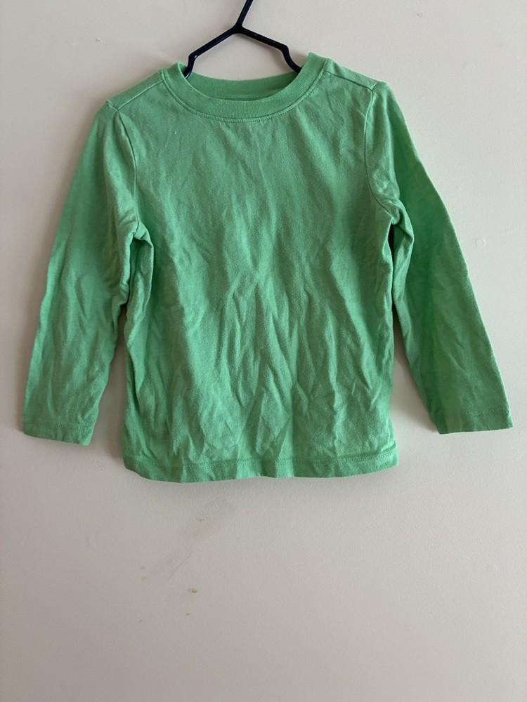 Old Navy Toddler Boy Classic Solid Light Green Cotton Blend Long Sleeve Shirt 3T