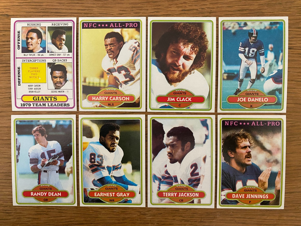 1980 Topps Football New York Giants Complete Team Set