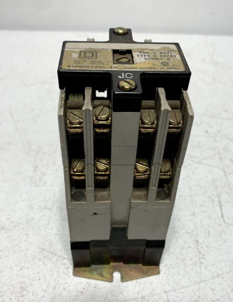 Square D 8501X020 Series A Control Relay 110/120 VAC 50/60 Hz coil 10 Amp Type X