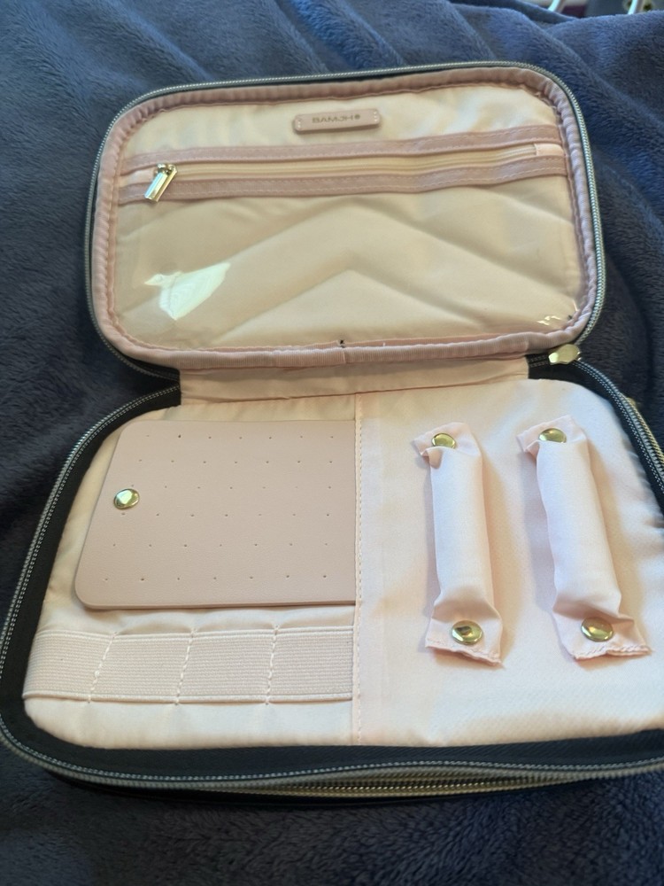 Travel Jewelry Organizer Roll Bag Case Foldable Rings Earrings Necklaces Holder