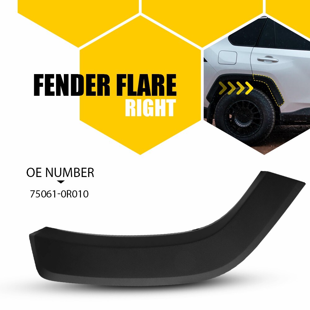 Rear Door Flare Arch Molding Trim Right Passenger for 2019-2024 Toyota Rav4 S