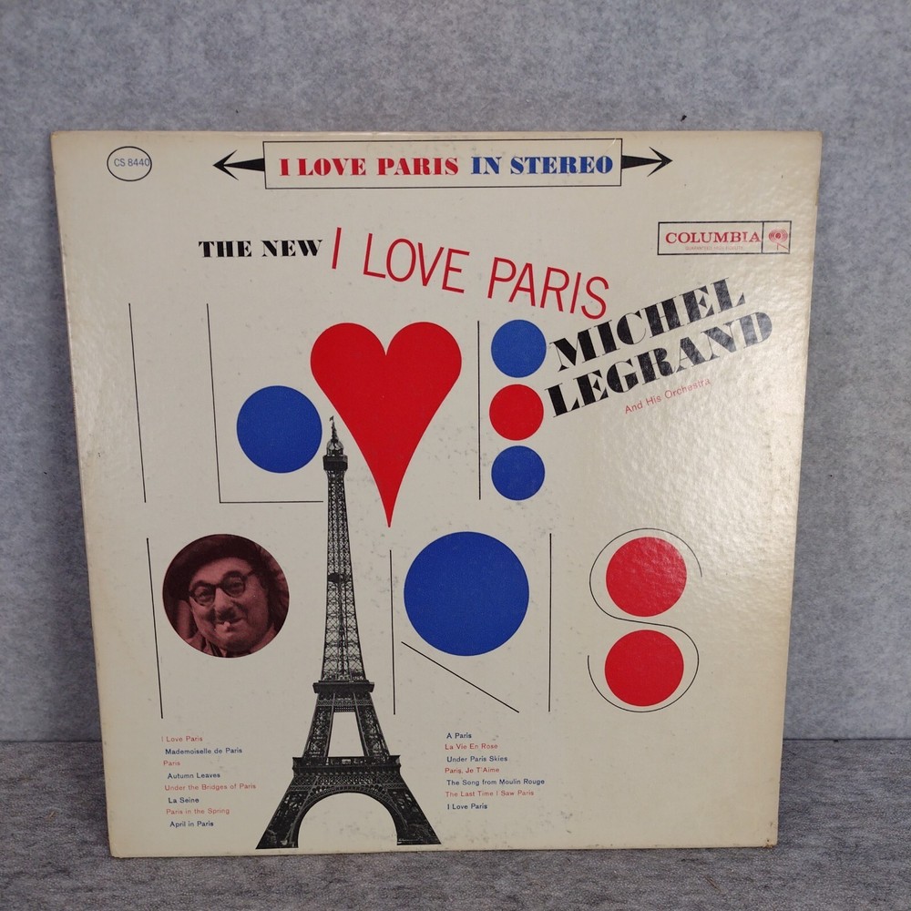 Vinyl LP 1961 Michel Legrand And His Orchestra The New I Love Paris CS 8440