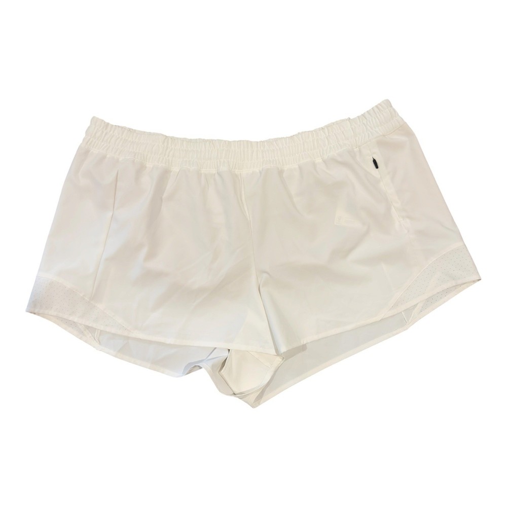 CALIA Womens Mid-Rise Infinity Run Shorts Pure White XXL NWT 3 Inch Inseam
