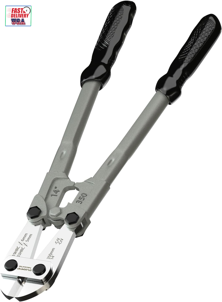 Well-Made Industrial Grade 14 Inch Bolt Cutter, CR-V Steel Lightweight Bolt Cutt