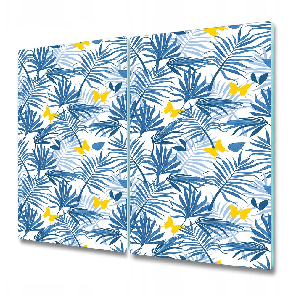 Glass Worktop Saver Kitchen Exotic yellow Butterflies delicate Watercolour
