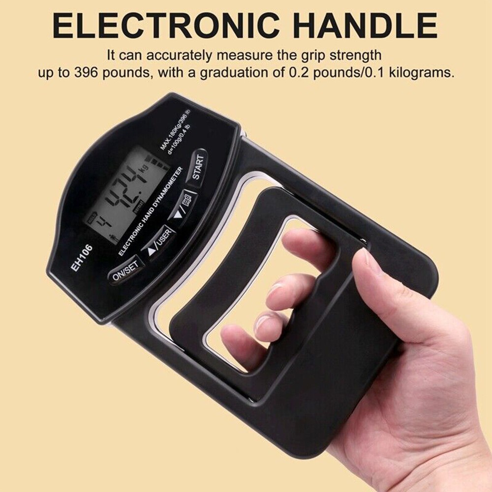 Digital Grip Strength Tester 396Lbs/180Kg Hand Dynamometer Grip Strength