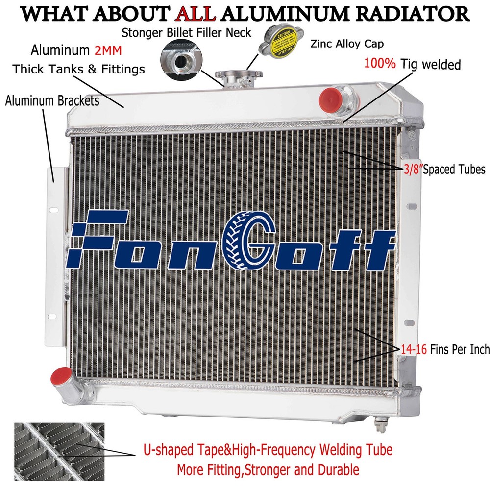 Full Aluminum 3-Row Radiator For 1972-1985 1980 Jeep CJ Series CJ5 CJ6 CJ7 L6 V8