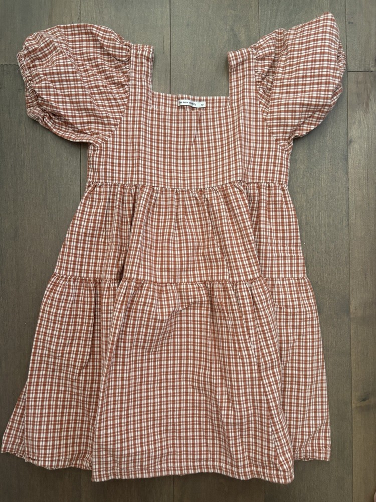The New Society Girls Brown Dress Organic Cotton Size 8