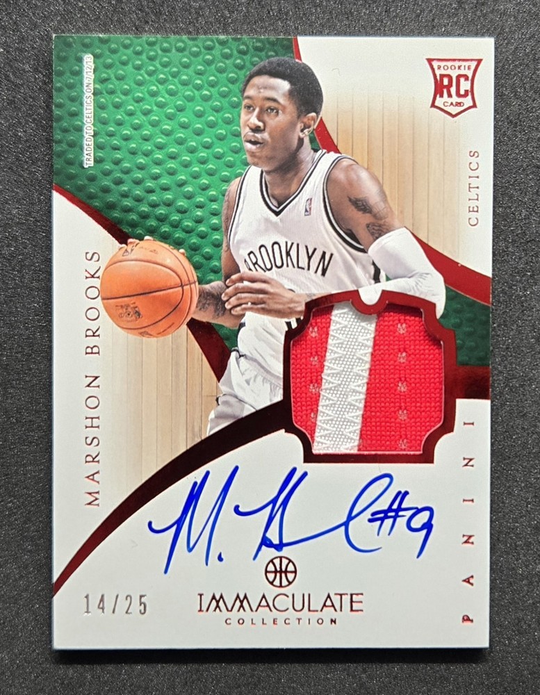 Marshon Brooks 2012-13 Panini Immaculate Rookie Jersey Patch Auto /25 NETS #121