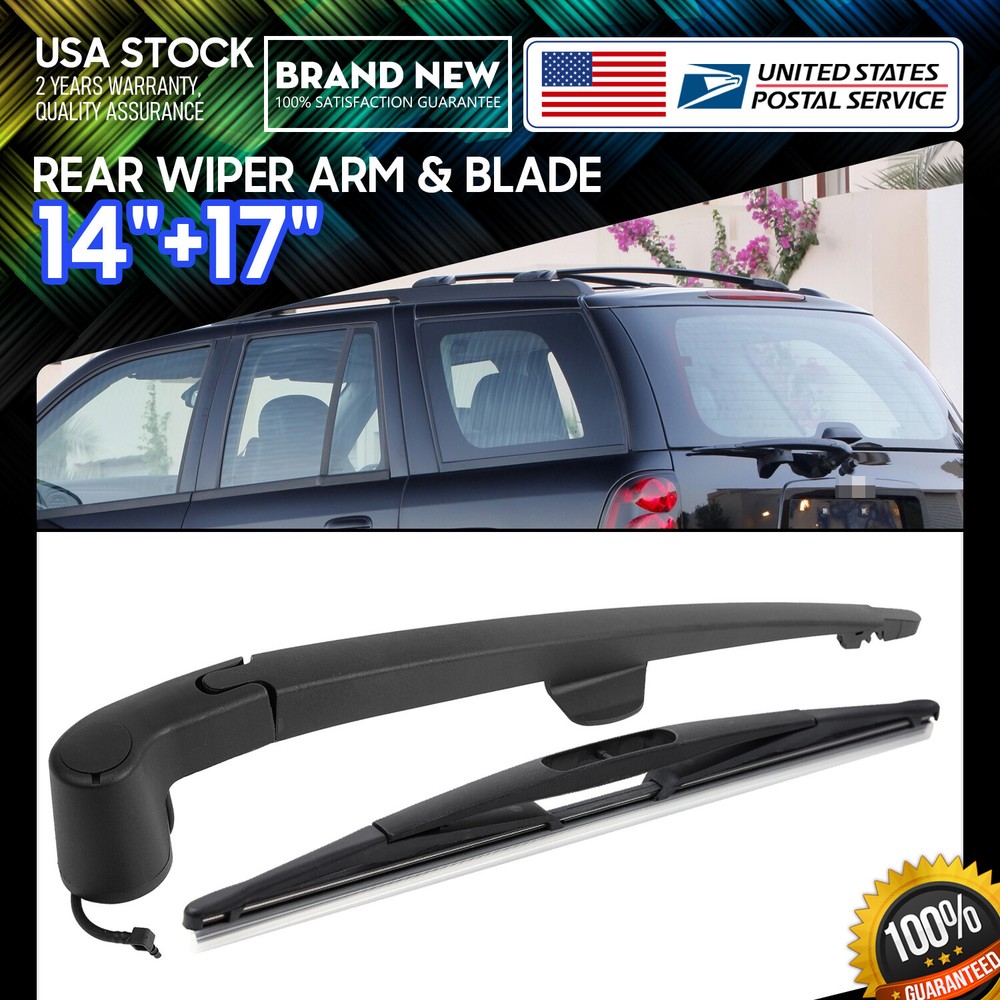 Rear Window Wiper Arm and Blade Set 14+17 Inch OEM Replacement 15232653