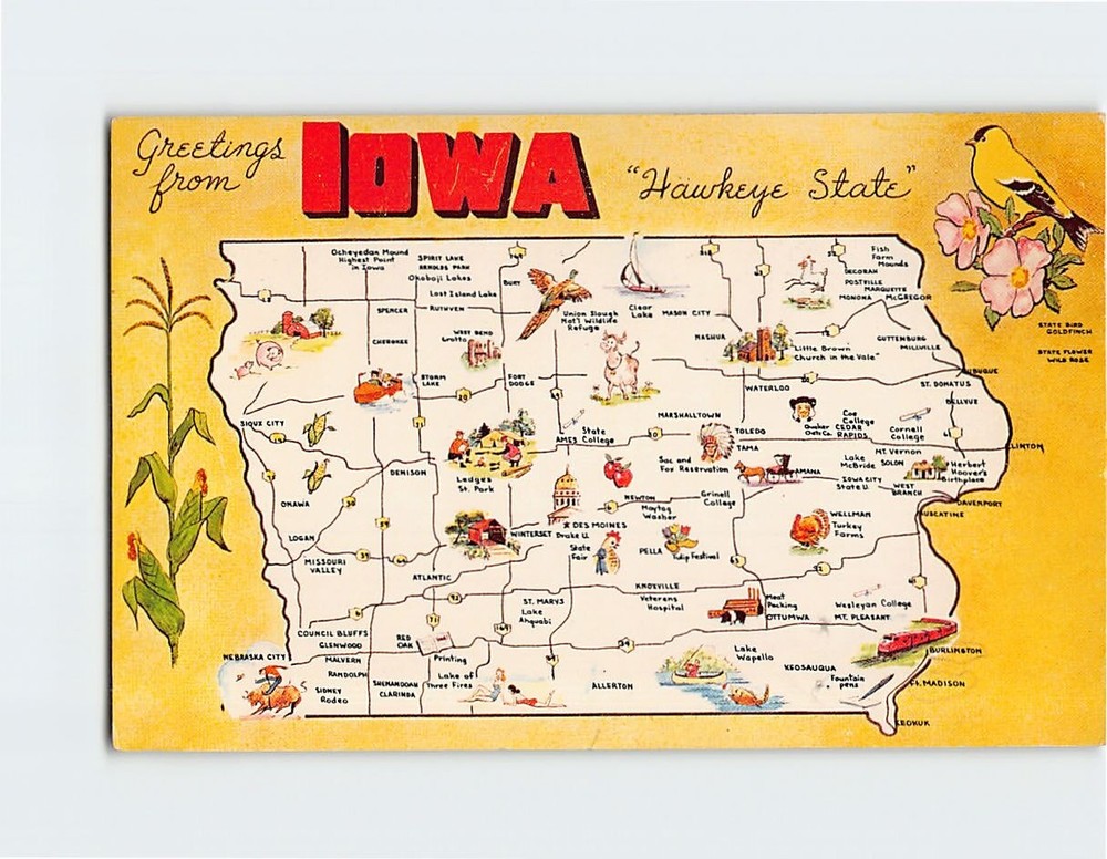 Postcard Greetings From Iowa 