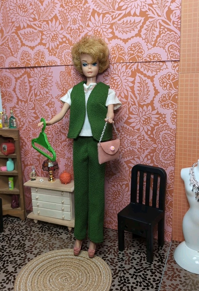 Vintage Barbie Clone Outfit: Pants & Vest, Blouse, Custom Purse, Shoes +