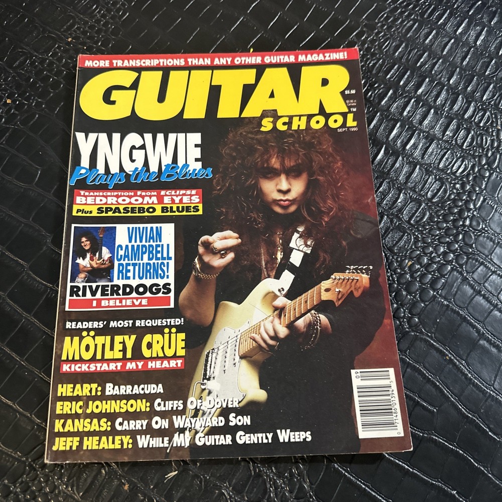 GUITAR SCHOOL MAGAZINE SEPT 1990 YNGWIE MALMSTEEN Heavy Metal Blues Vol 2 No 5