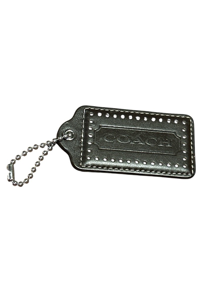 COACH Large Brown Patent Leather Key Fob Tag Replacement 3.5 Inches