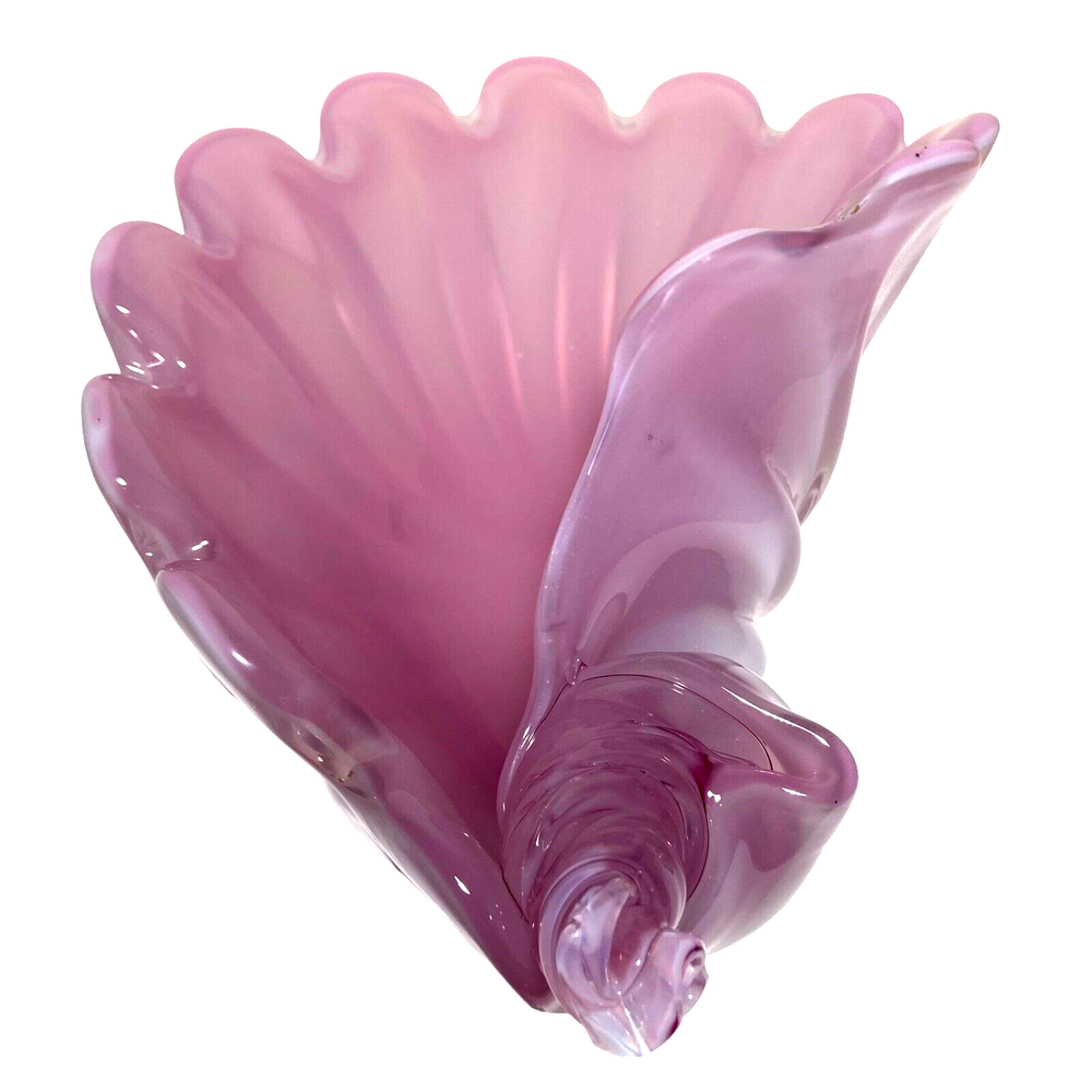 ARCHIMEDE SEGUSO Murano Art Glass Shell Alabastro Pink Centerpiece 4lbs VTG RARE