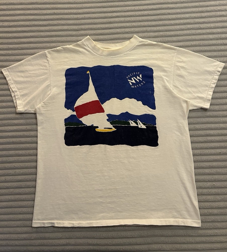1980s Jantzen PNW Waters Single Stitch T Shirt Men’s Size L/XL Made In USA