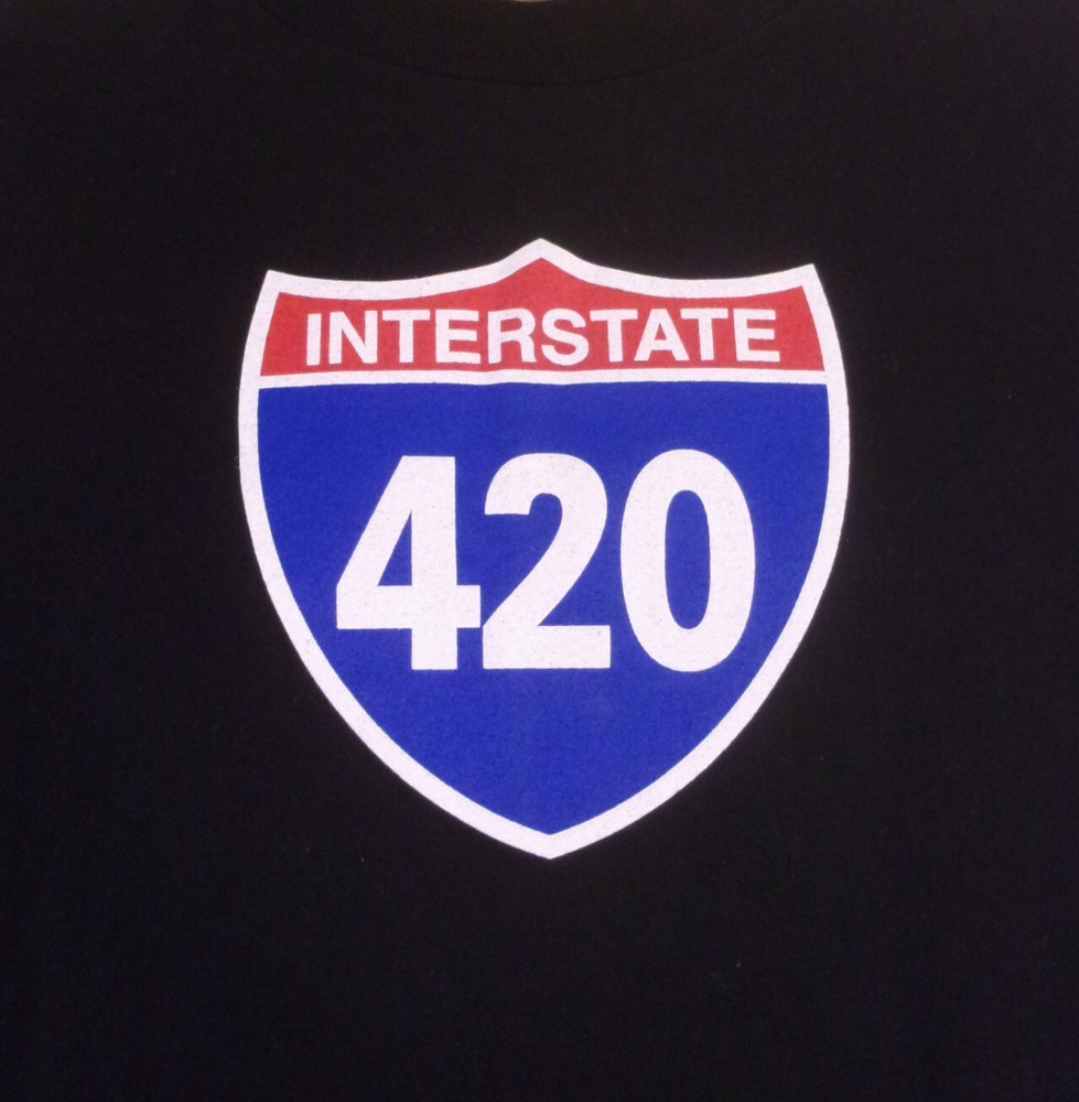 vintage 90s Interstate 420 Weed T-Shirt Joint Gadzooks Brand Verbal Assault XXL