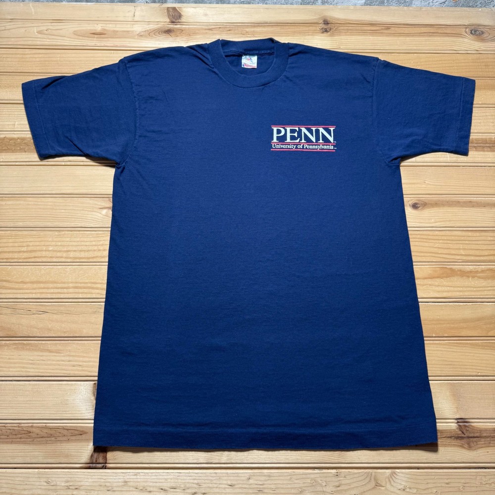 Vintage 90s University Of Pennsylvania Penn College Graphic T-Shirt USA - Large