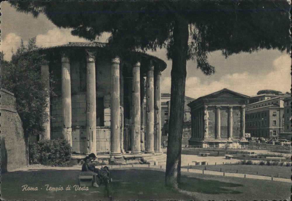 Rome, Italy Temple of Vesta & Ancient Temples Original Vintage Postcard