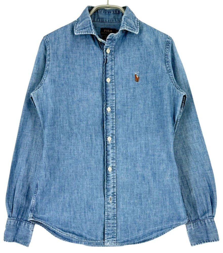 Polo Ralph Lauren Women Custom Fit Long Sleeve Casual Shirt Size 0 - XS