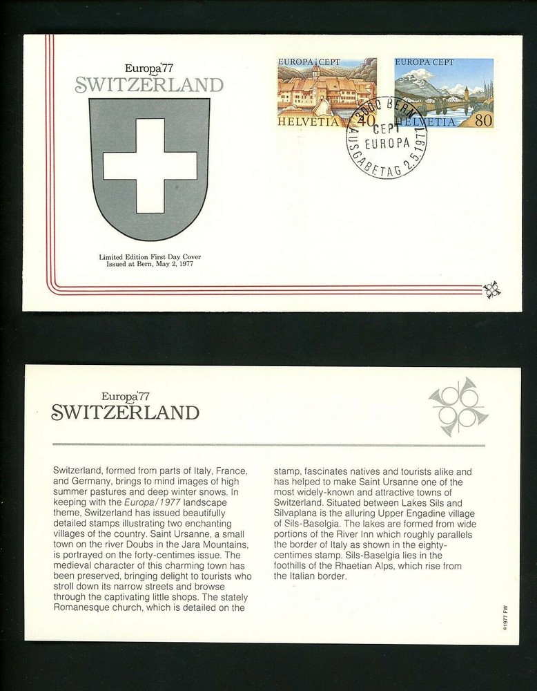 Postal History Switzerland FDC #627-628 Europa CEPT 1971