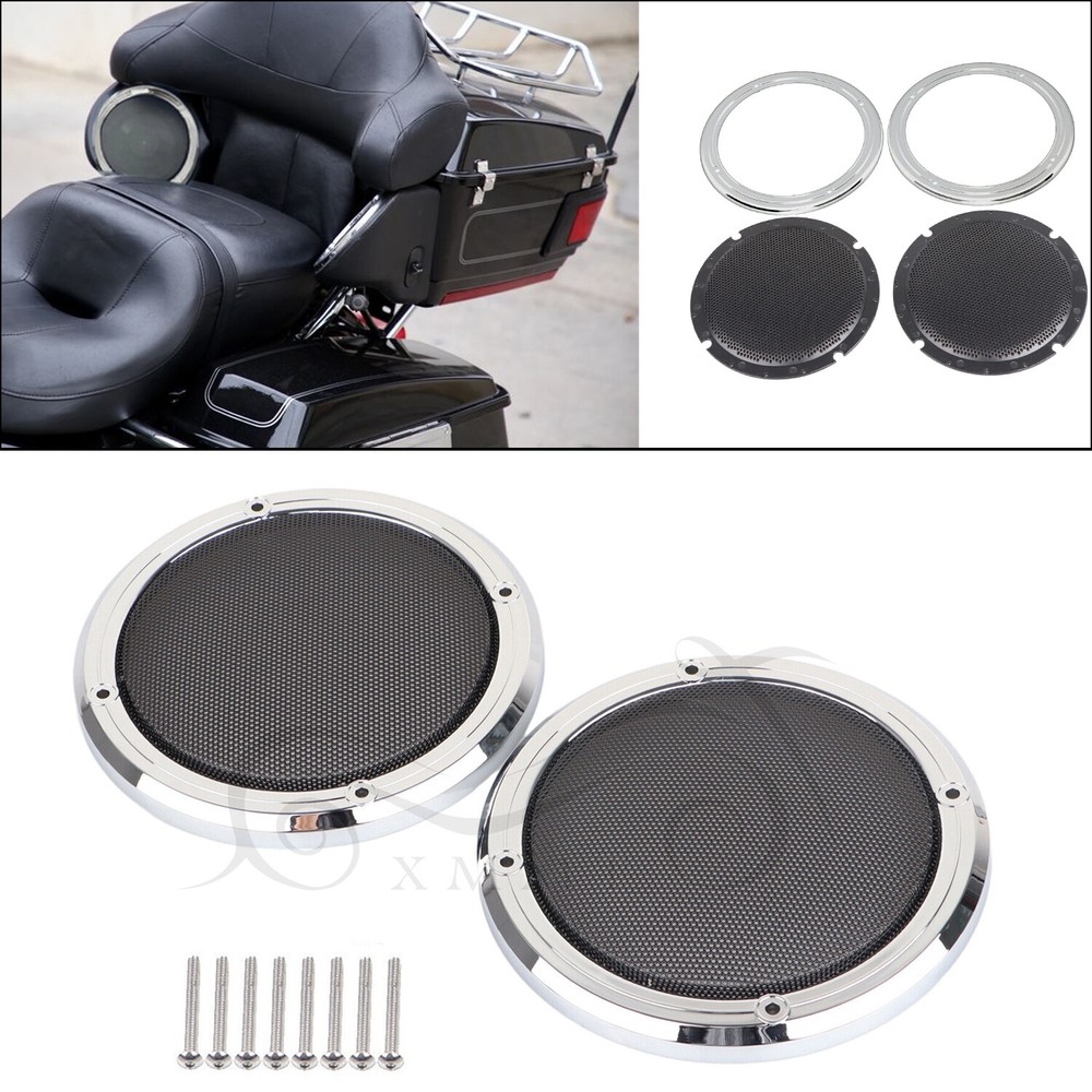 ABS Rear Speaker Mesh Grill Cover for Harley Electra Glide FLHTCU FLHTK FLHTCUTG Models-image