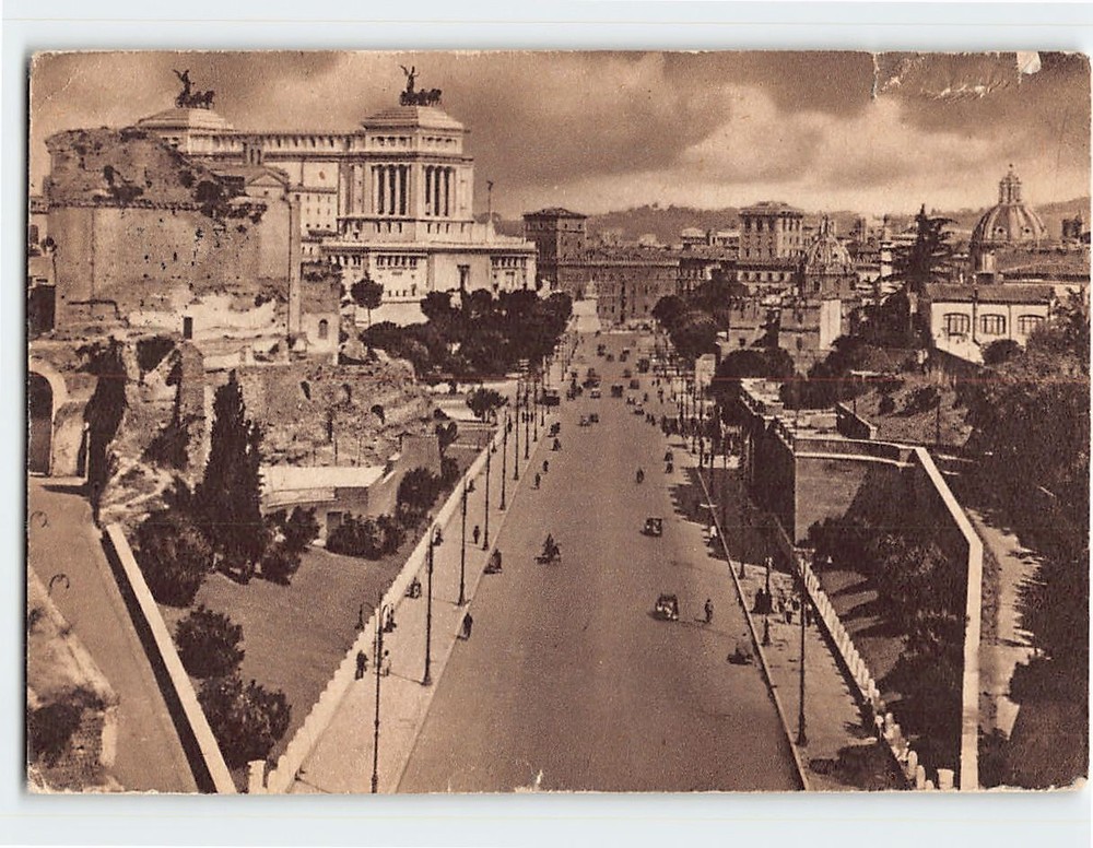 Postcard Via dei Fori Imperiali Rome Italy