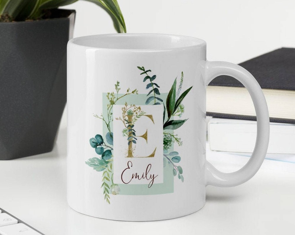 Personalized A Initial Mug for Teachers as a Custom Birthday Gift Her