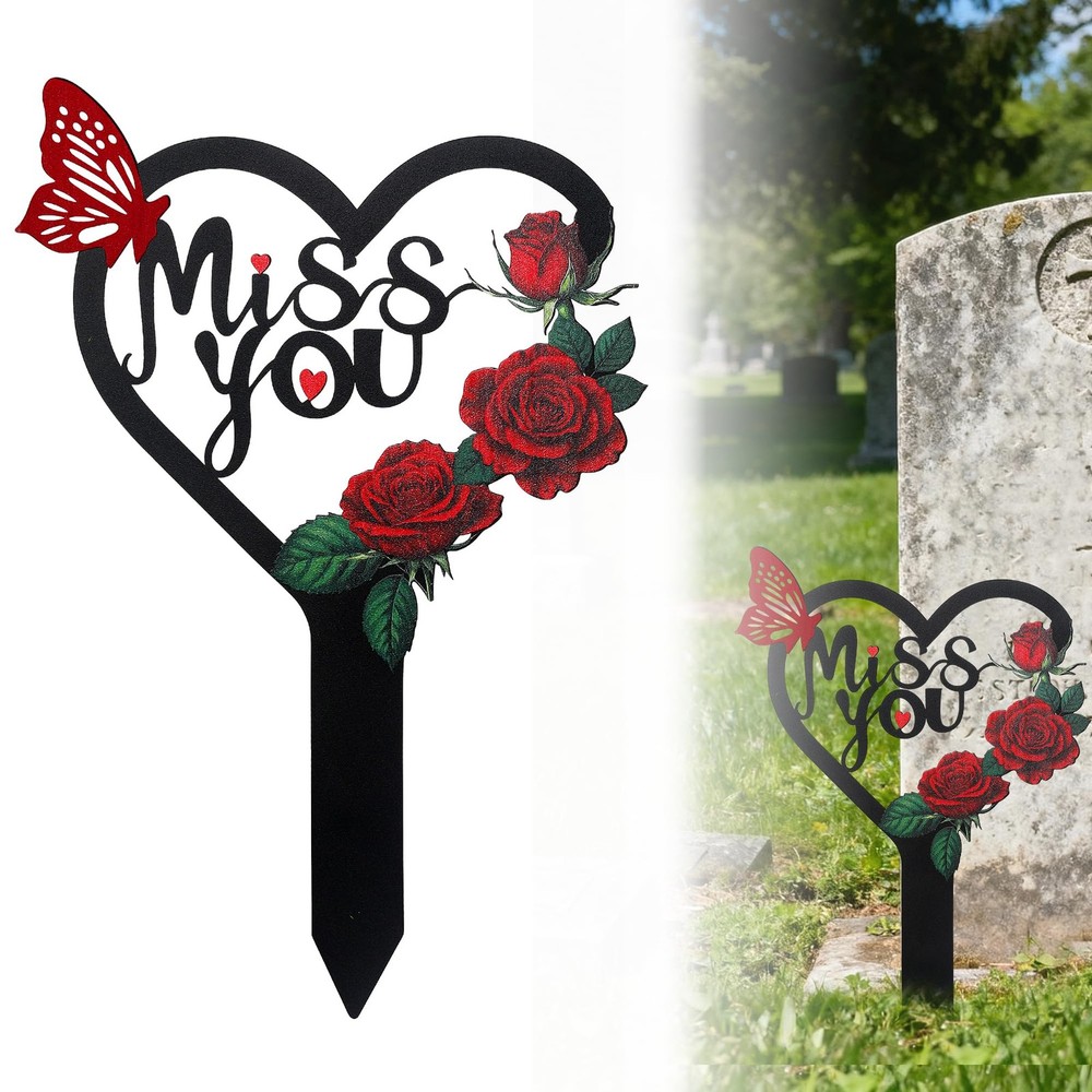 Heart Memorial Plaque Grave Marker for Cemetery,Memorial Grave Markers Cemete...