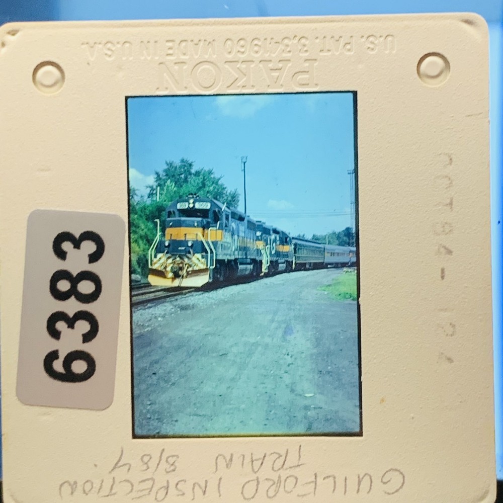 Vintage 1987 35mm Color Slide Guilford Inspection Train Railroad Locomotive
