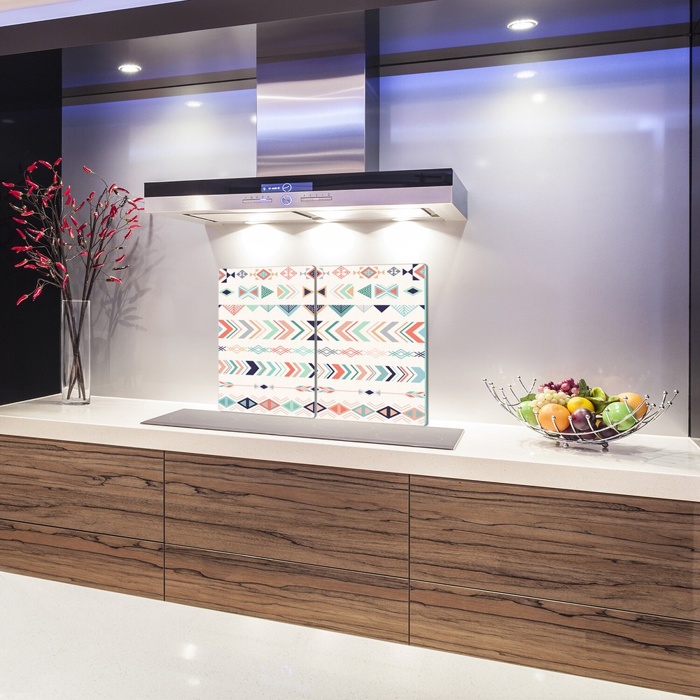 Serving Chopping Board Glass Cover American tribe green and purple 2x30x52