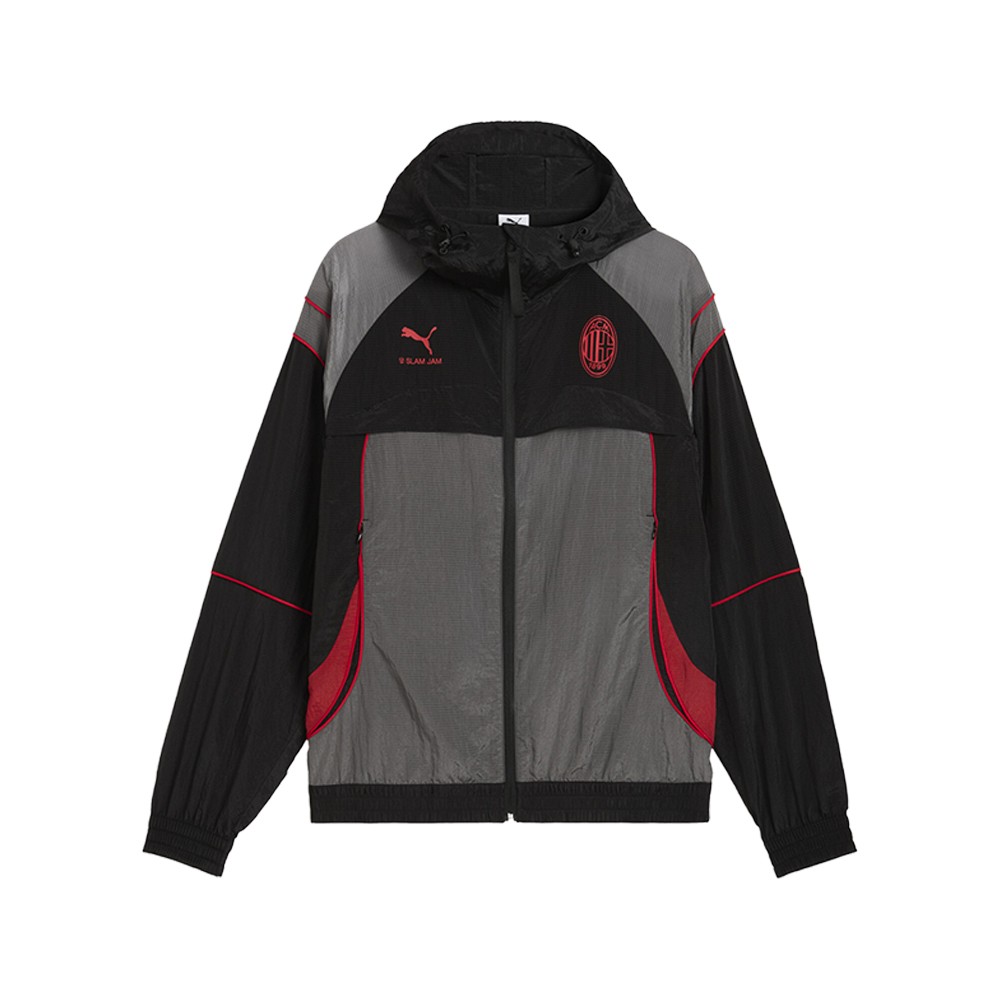 PUMA Ac Milan X Slam Jam Full Zip Jacket Mens Black Casual Athletic Outerwear 78