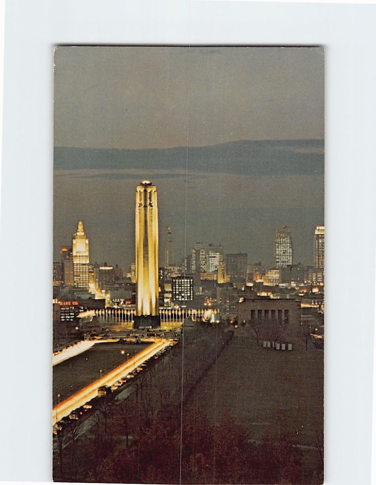 Postcard Night Scene in Kansas City Missouri USA