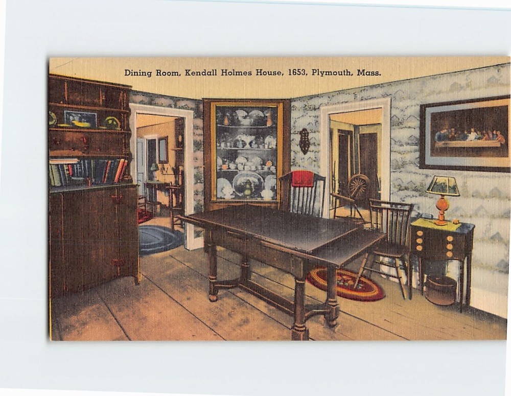 Postcard The Kendall Holmes House Plymouth Massachusetts USA