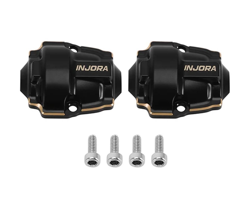 Injora Redcat Ascent-32 Brass Differential Covers (Black) (2) (2.6g ea)🌟✨25 Years on eBay! 250,000+ feedback!✨🌟