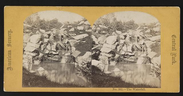 Photo:Central Park New York NY Waterfall George Stacy 1860s Stereoview