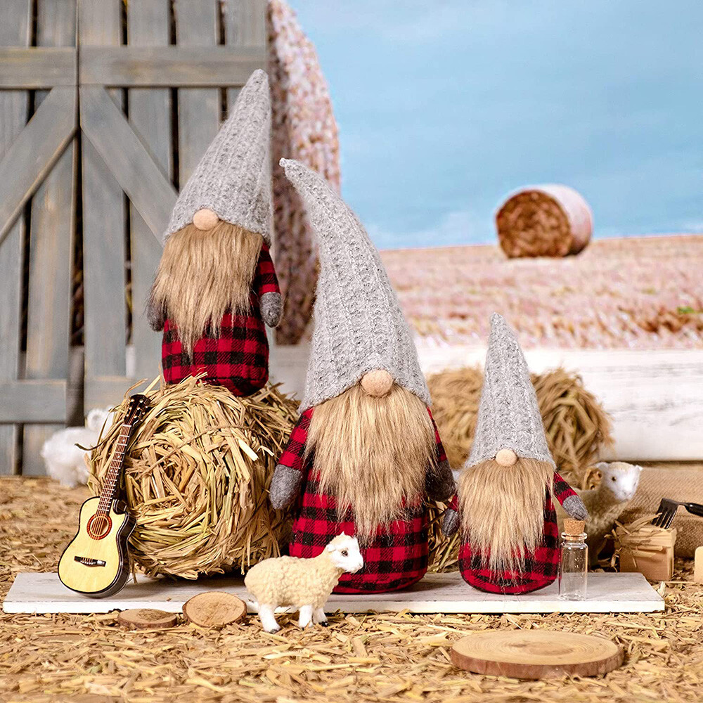 Gnomo de Navidad para el hogar muñeco sin rostro adorno navideño Feliz Año Nuevo