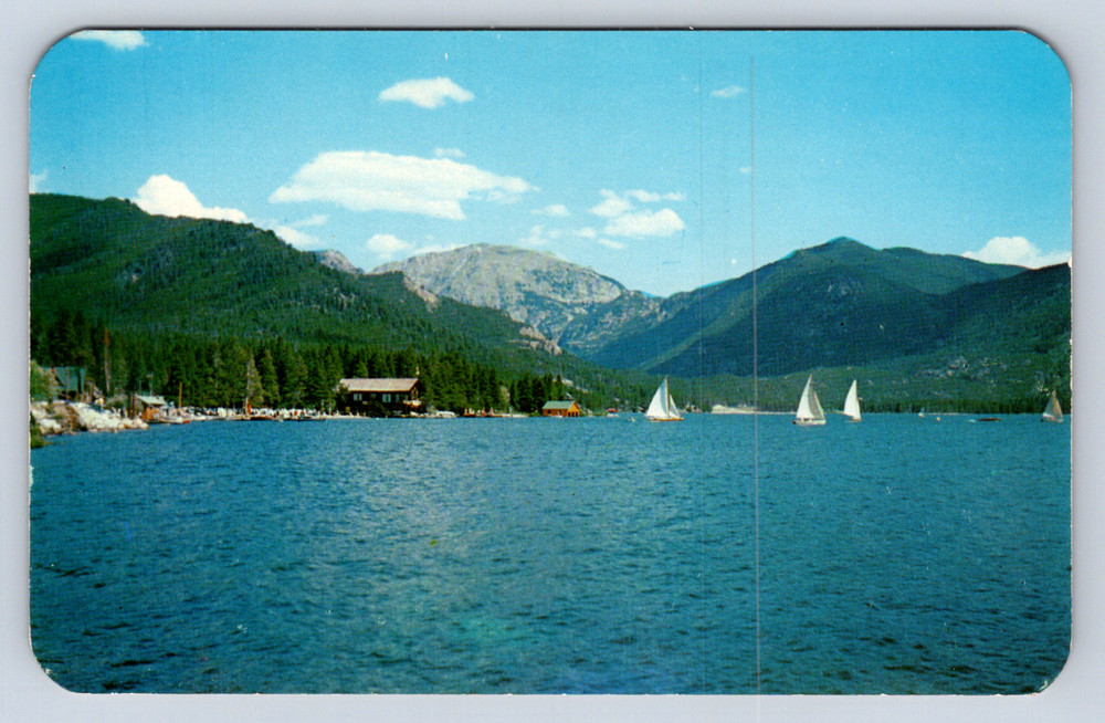 Vintage Postcard Yacht Club Grand Lake Colorado Mt Craig