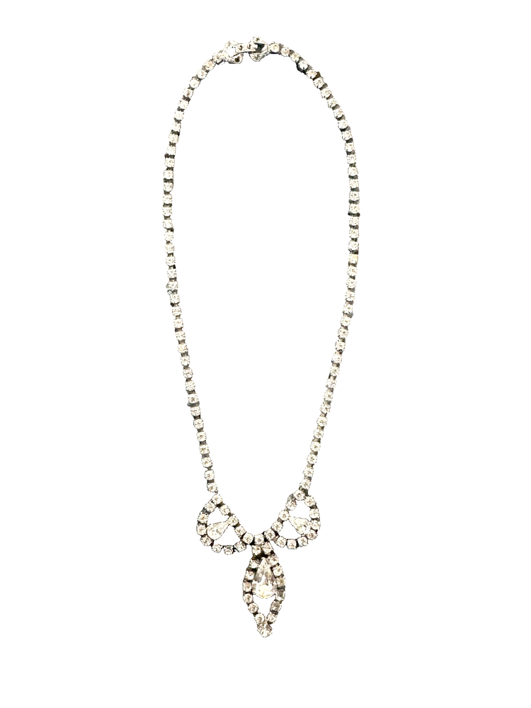 Vintage 15-Inch Rhinestone Statement Necklace for Retro Elegance