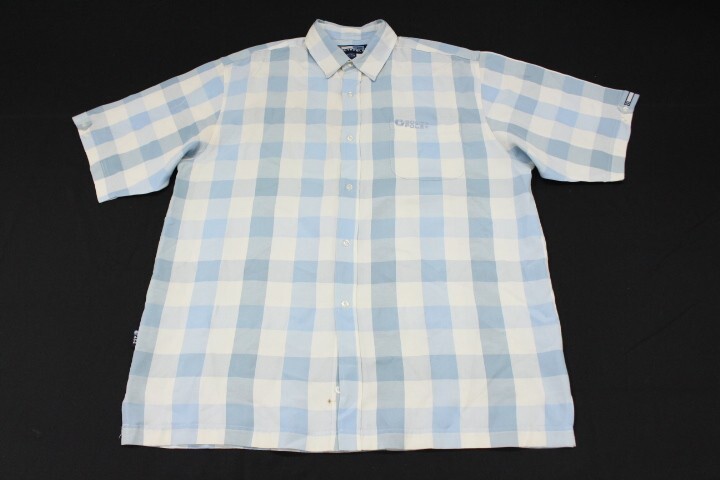 Vintage Southpole Shirt Men's 2XL XXL Blue White Check Button Up Short Sleeve
