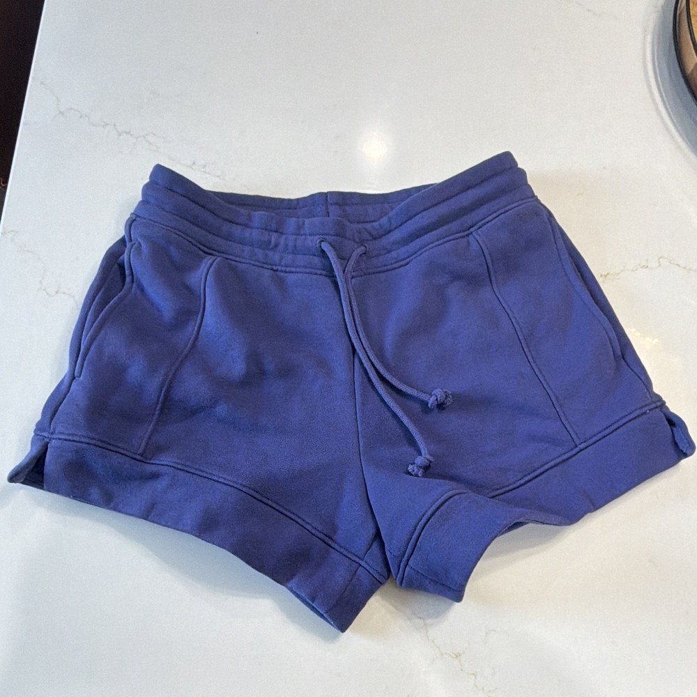 DSG Women’s Blue Fleece Athletic Shorts Drawstring Elastic Waist Pockets