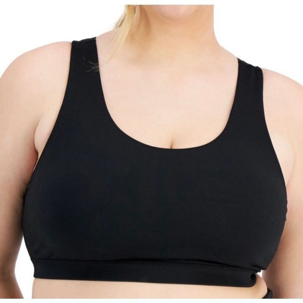 ID Ideology Women S Plus Sweat Set Sports Bra Black Size 1X