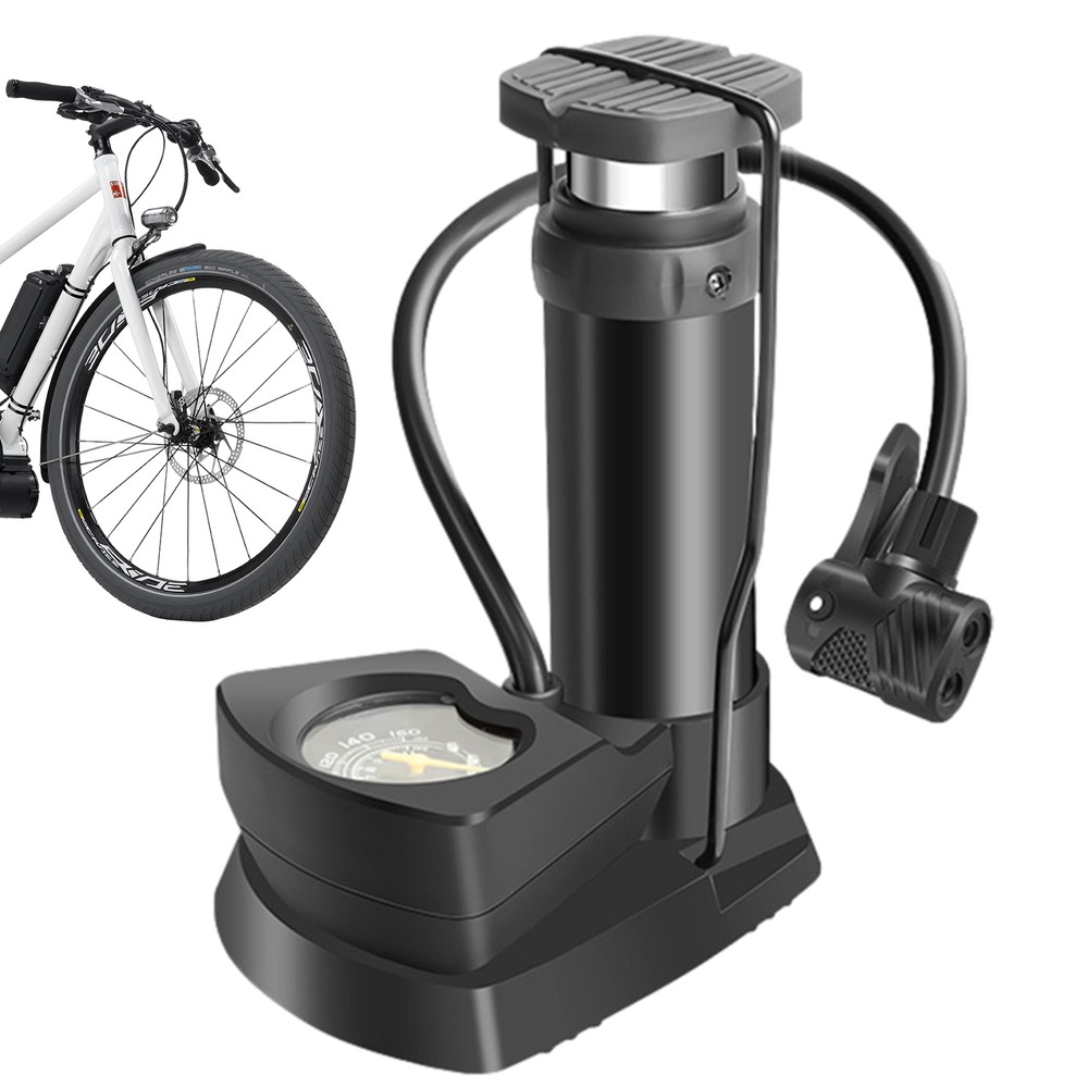 Foot Pump Double Barrel Heavy Duty Inflator For Bike Motorbike Car Van Tyre