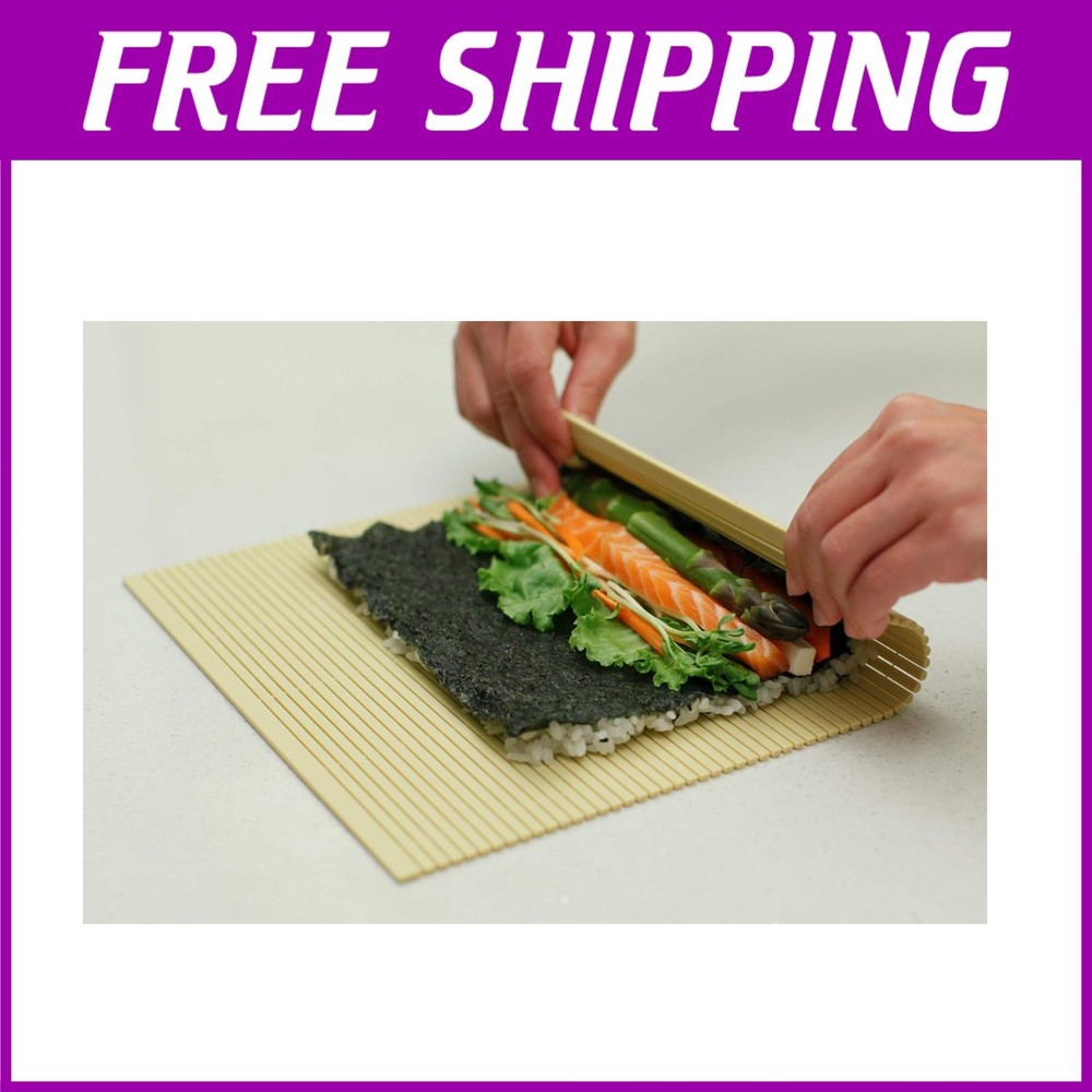 10.5x9.8 Inch Non-Stick Sushi Rolling Mat for Perfect Homemade Sushi