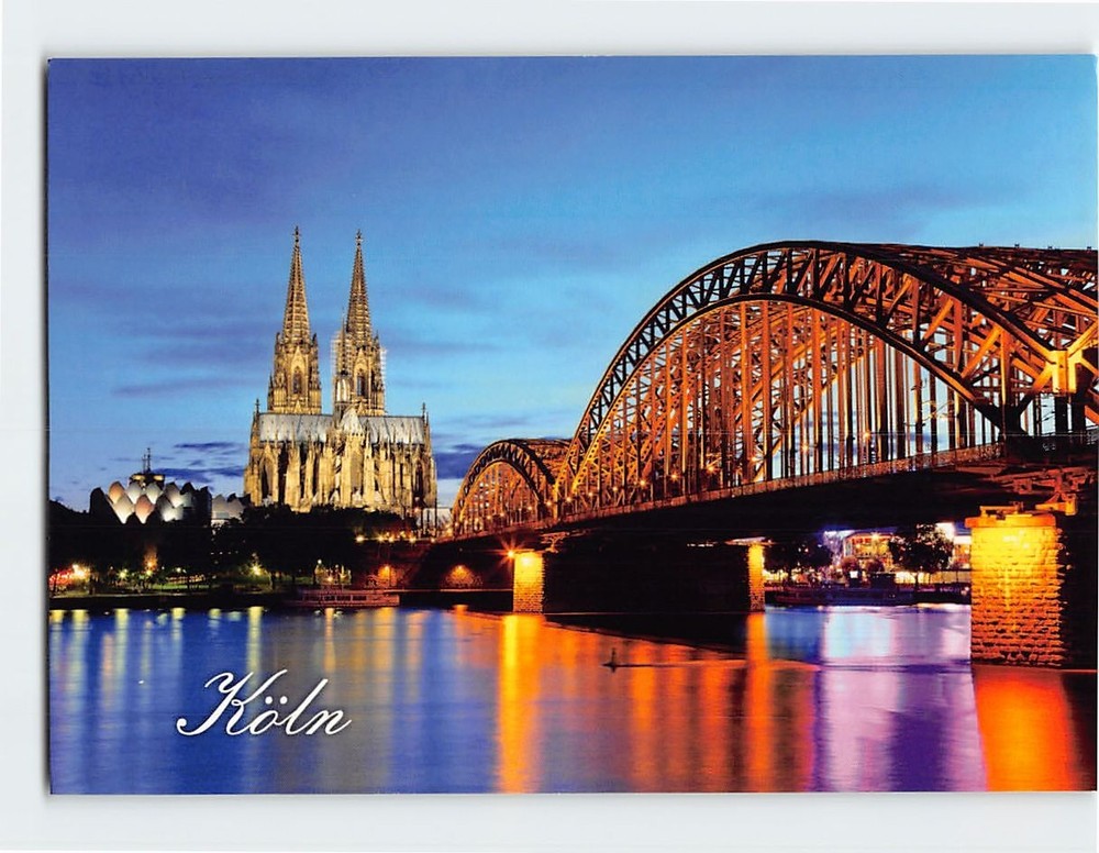 Postcard Hohenzollern Bridge and the Cologne Cathedral Cologne Germany