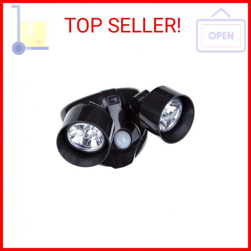 Dual Head Motion Sensor LED Wireless Security Light- Outdoor Porch, Deck, Window