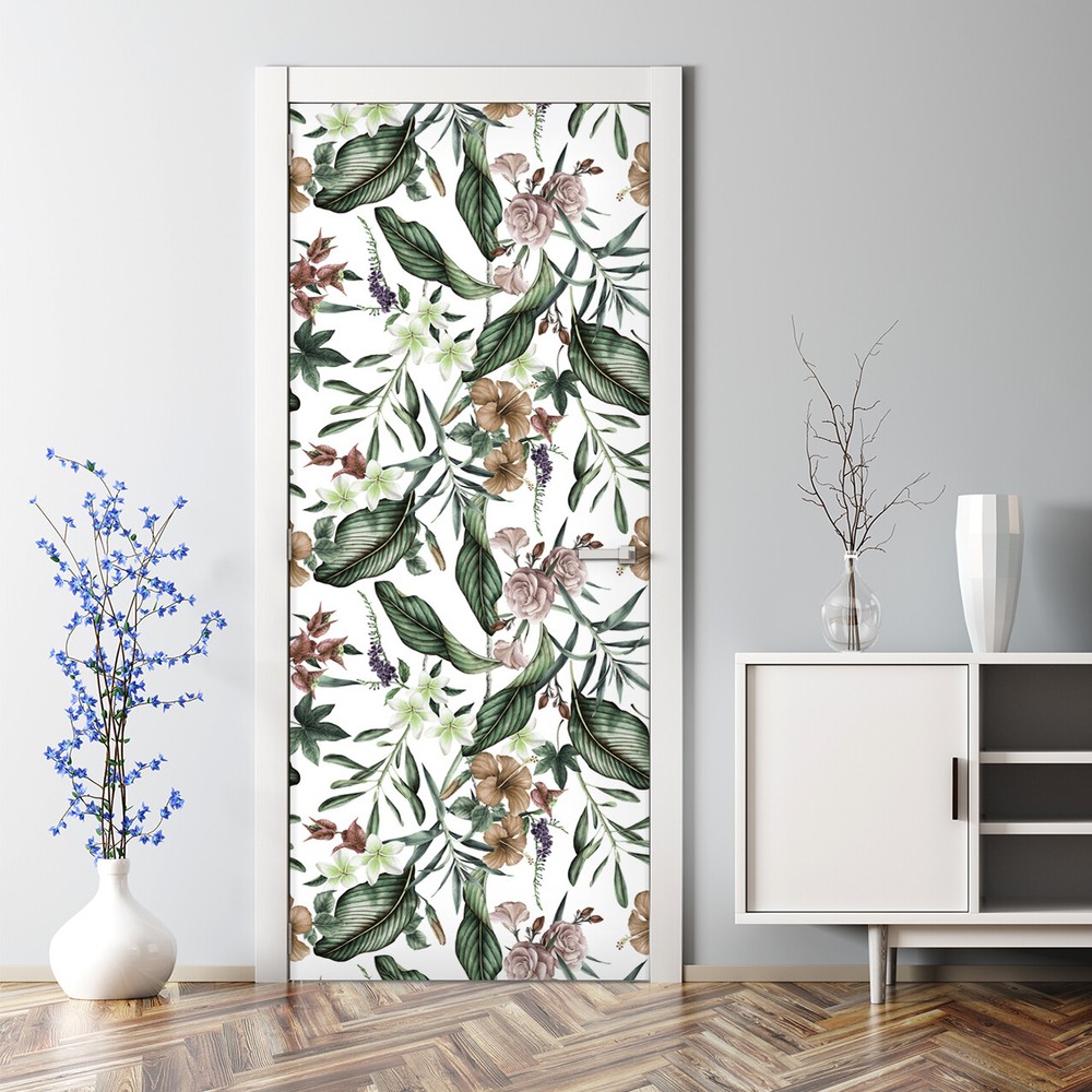 Spring Flowers Peel and Stick Door Wrap Bubble Free Art Decal wall decor