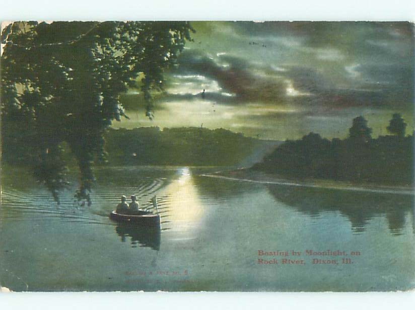 Divided-back RIVER SCENE Dixon - Near Rockford Illinois IL m/09 AE6607