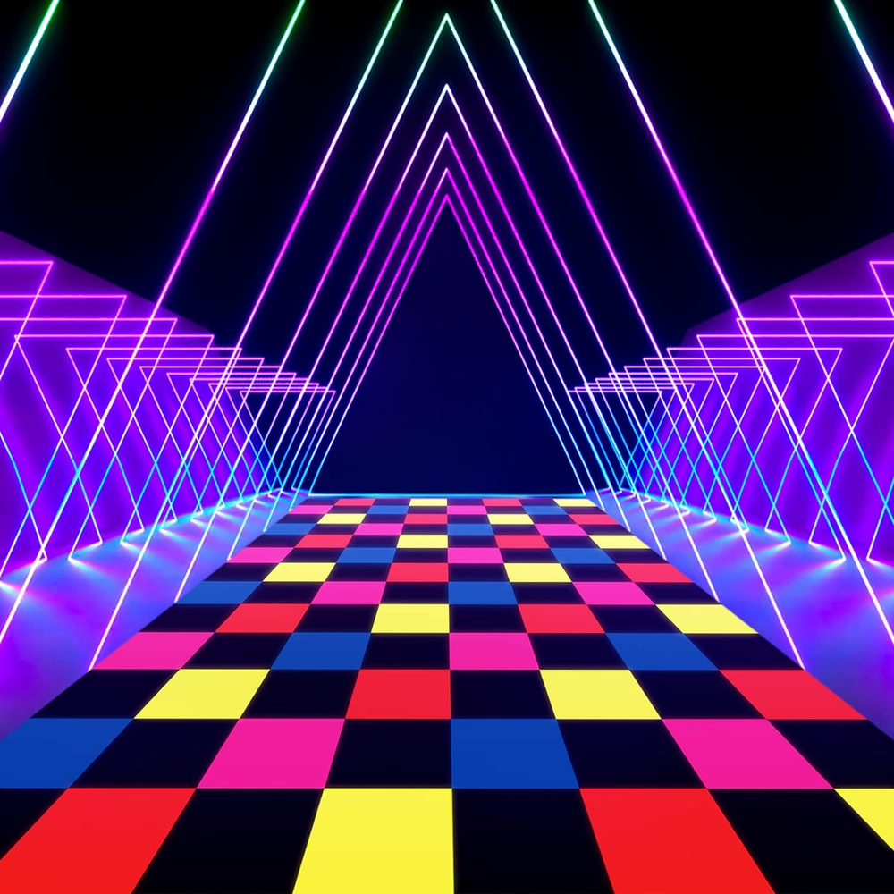 Neon Glow Dance Floor Runner