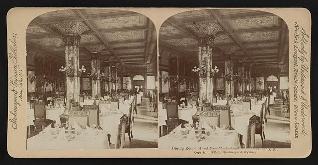 Photo:New York NY Hotel New Netherland Dining Room 1895 Stereoview